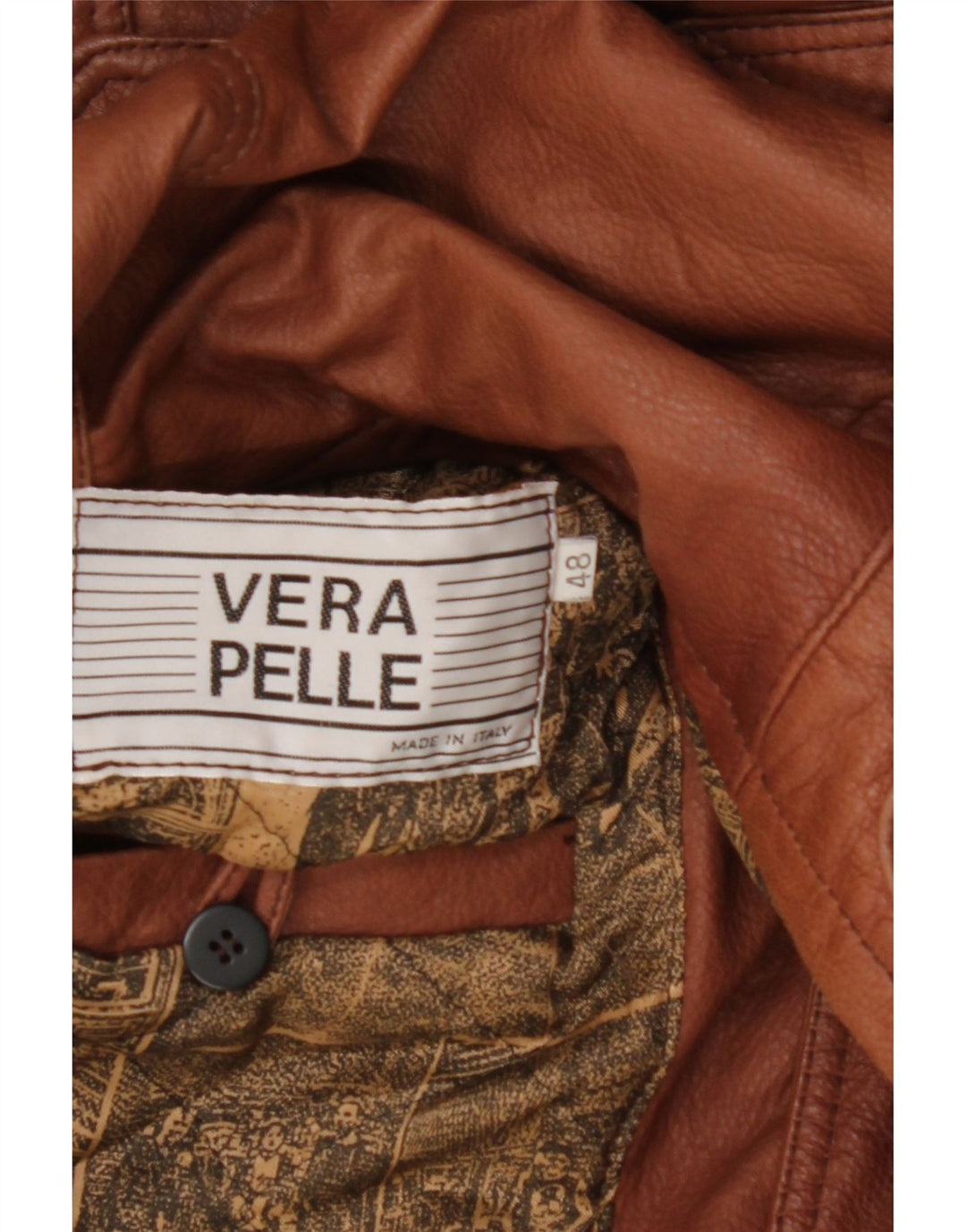 VINTAGE Ανδρικό Δερμάτινο Παλτό με Κουκούλα IT 48 Δερμάτινο Μεσαίο Καφέ