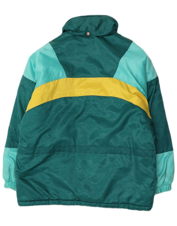 Brugi Γυναικείο Μπουφάν σκι Oversized UK 14 Medium Green Colourblock Polyester