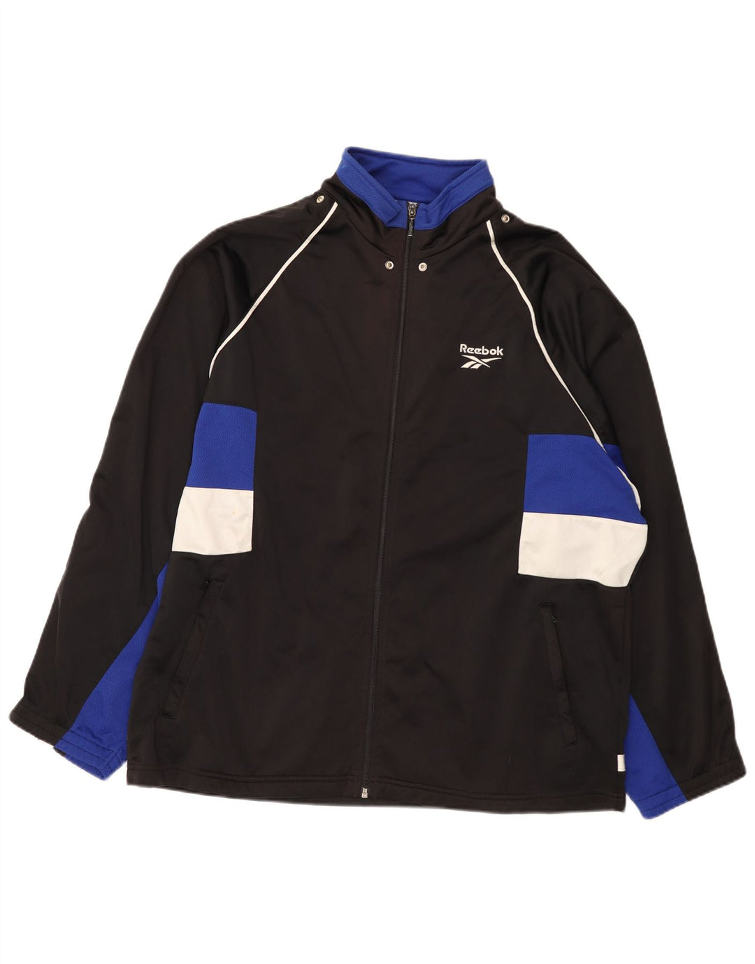 Ανδρική φόρμα φόρμας Reebok με γραφικές φόρμες Top Jacket Large Black Colourblock Polyester