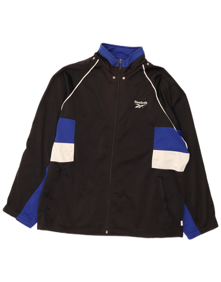 Ανδρική φόρμα φόρμας Reebok με γραφικές φόρμες Top Jacket Large Black Colourblock Polyester
