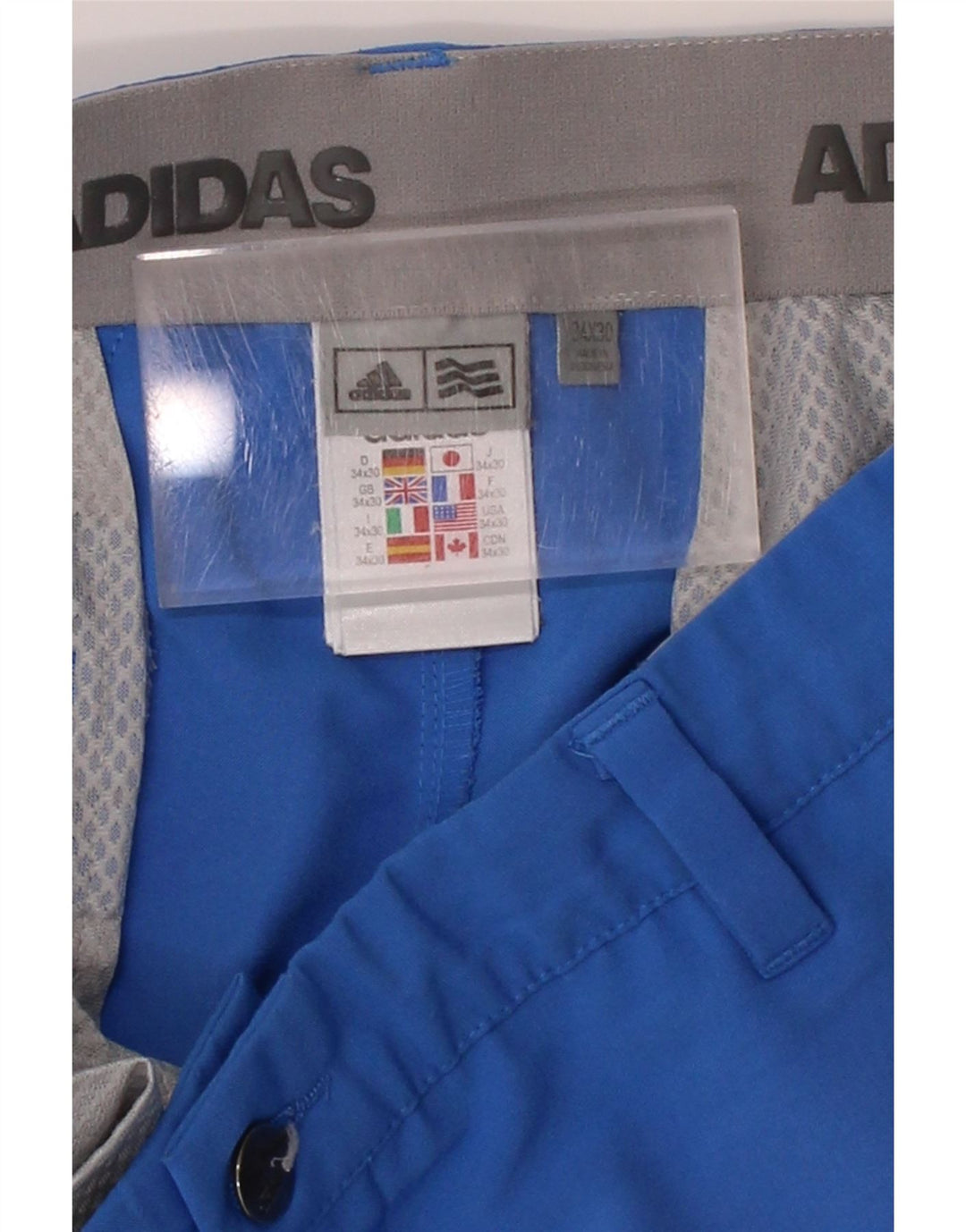 ADIDAS Mens Straight Chino Trousers W34 L30 Blue Polyester Vintage Adidas and Second-Hand Adidas from Messina Hembry 