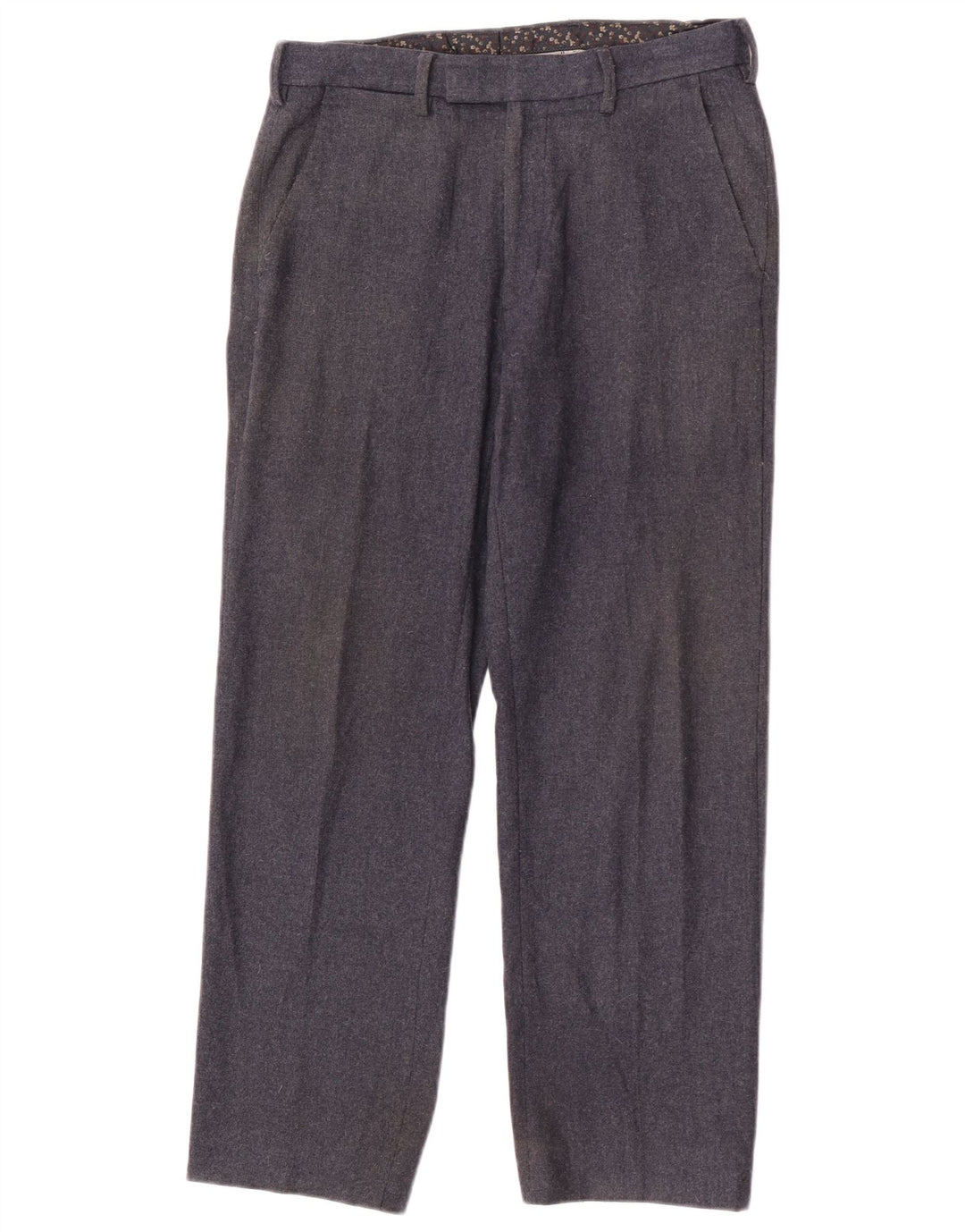 Ανδρικό ίσιο παντελόνι Marks & Spencer W30 L27 Navy Blue Wool