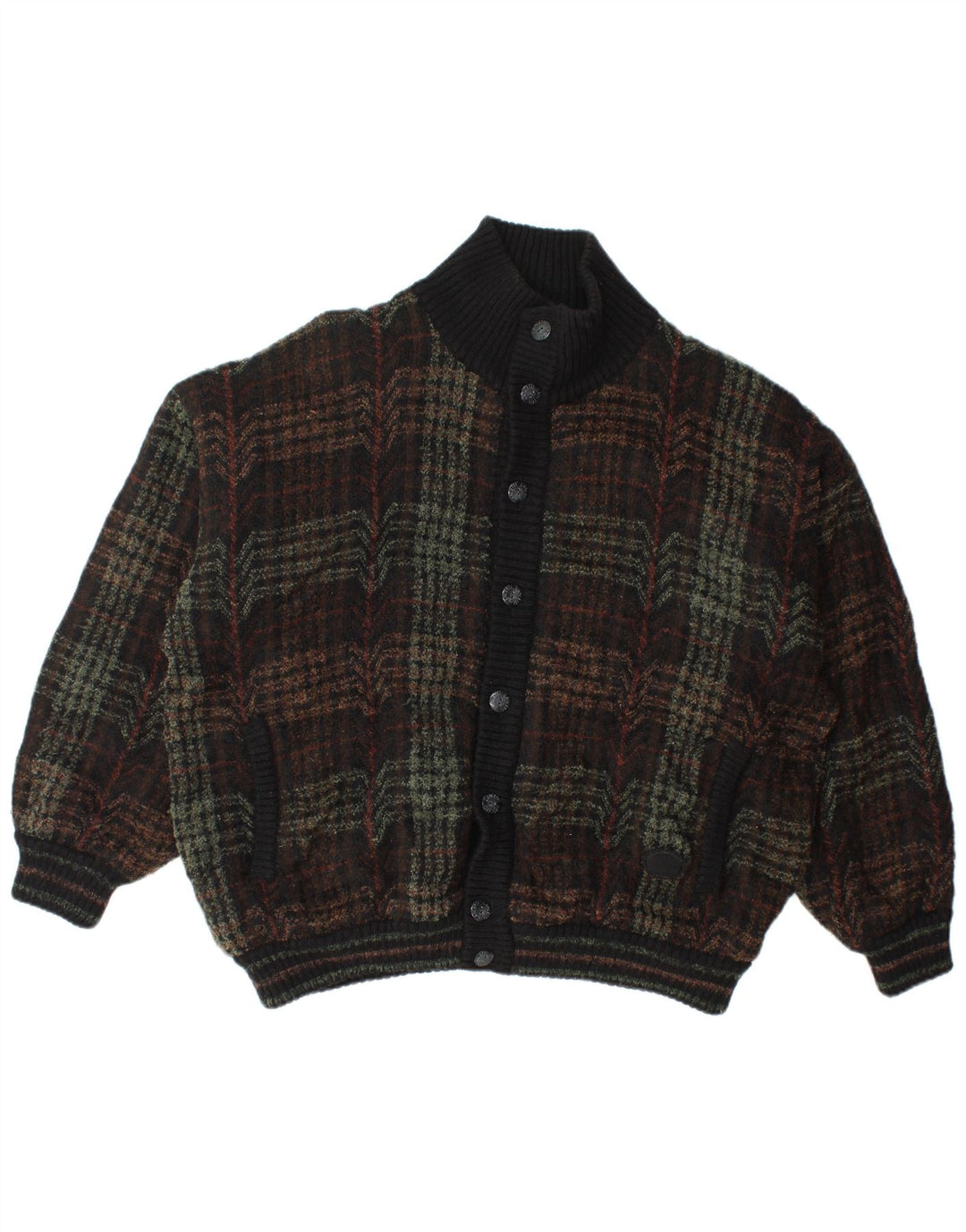 Lancetti Ανδρικό πλεκτό Bomber Jacket UK 40 Large Green Check