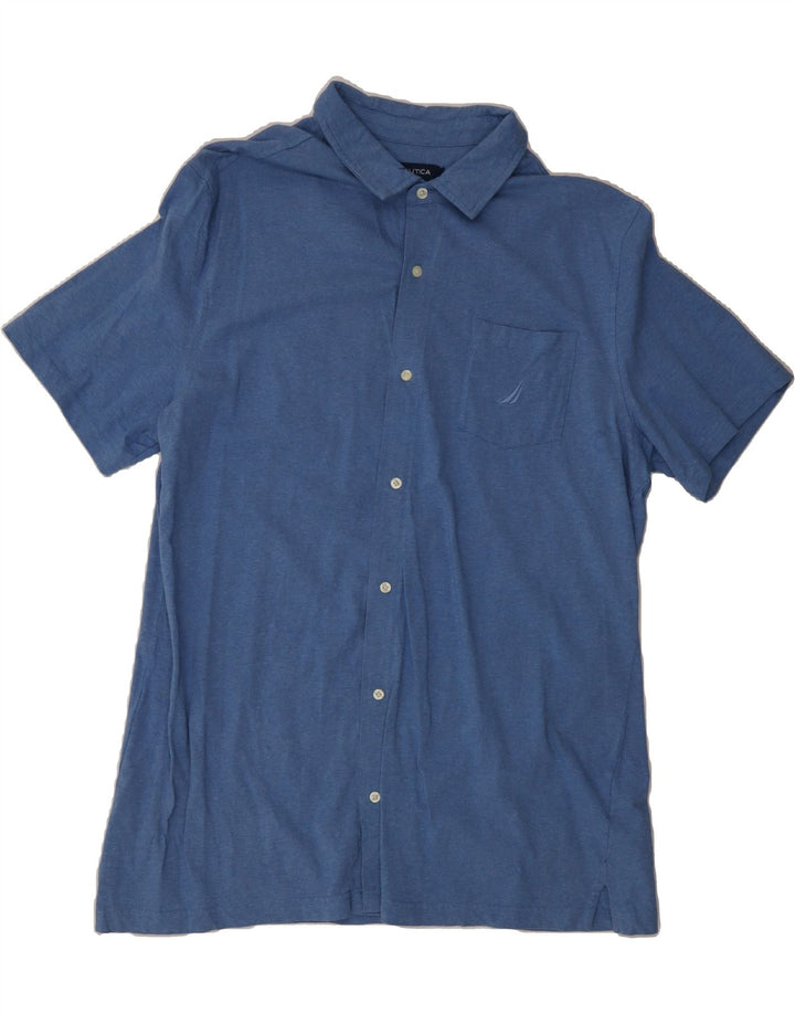 NAUTICA Mens Short Sleeve Shirt 2XL Blue Cotton Vintage Nautica and Second-Hand Nautica from Messina Hembry 