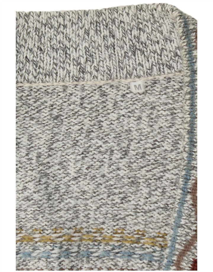 Ανδρικό πουλόβερ με ζακέτα VINTAGE Medium Grey Fair Isle