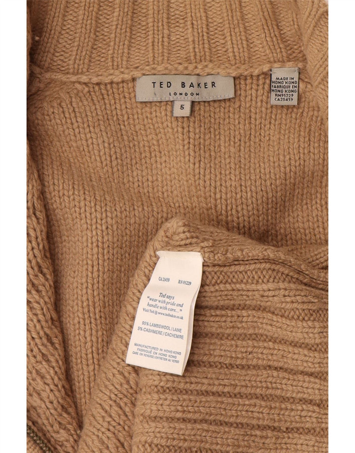 Ανδρικό πουλόβερ ζακέτα Ted Baker Size 5 XL Beige Lambswool