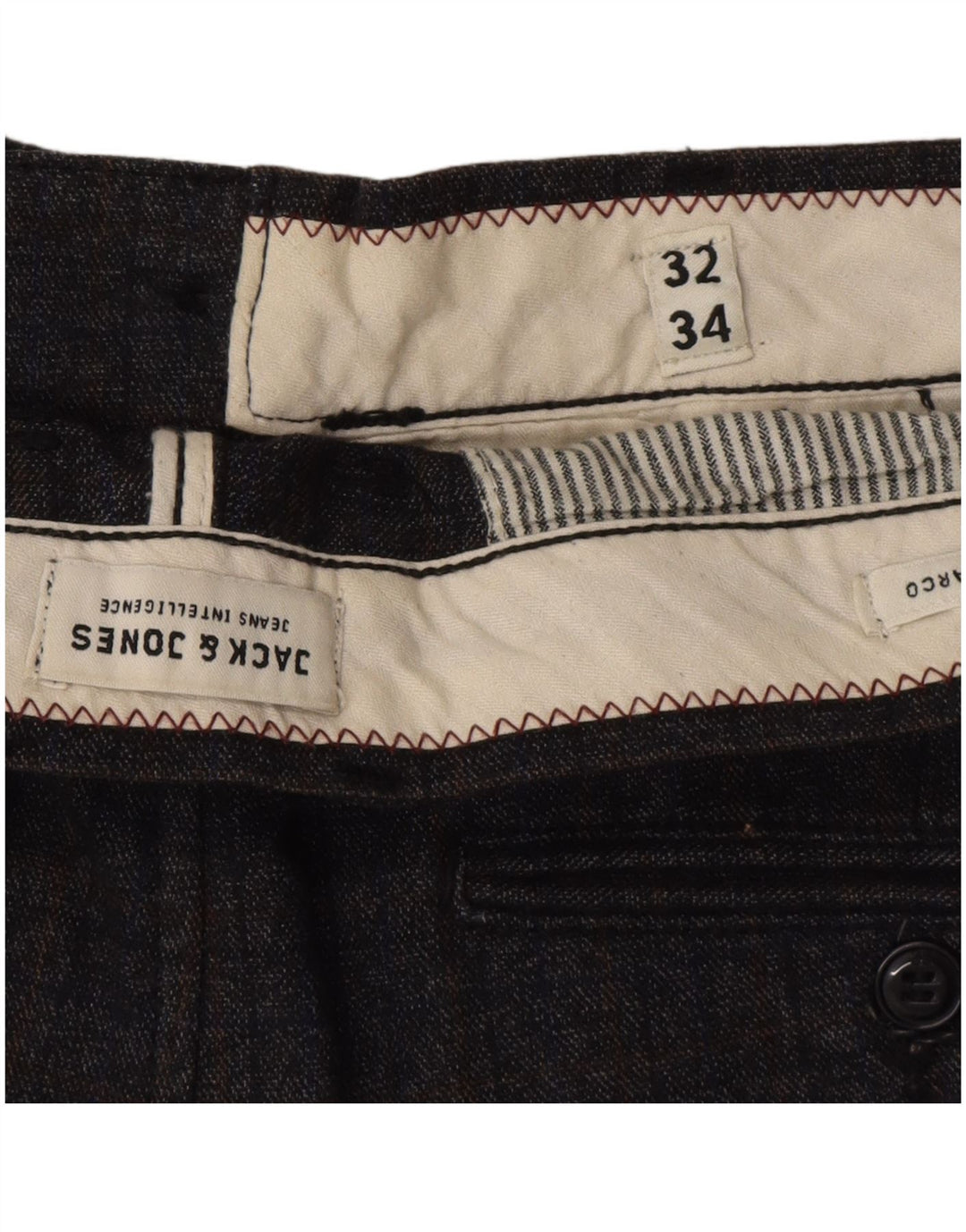 Jack & Jones Ανδρικό Marco Slim Casual Παντελόνι W32 L34 Grey Check Polyester