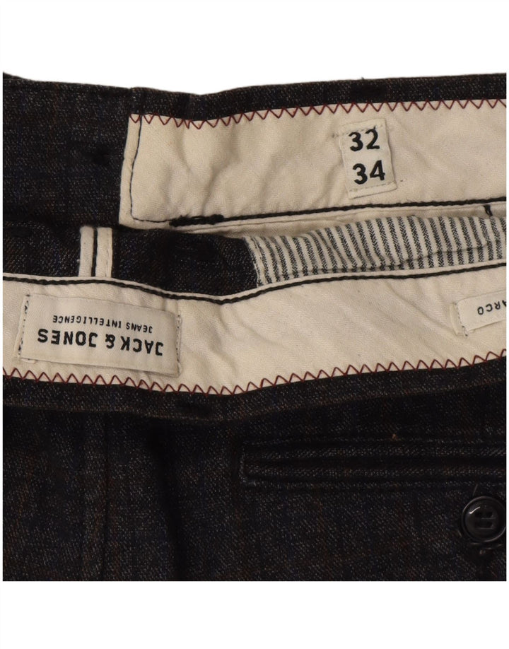 Jack & Jones Ανδρικό Marco Slim Casual Παντελόνι W32 L34 Grey Check Polyester