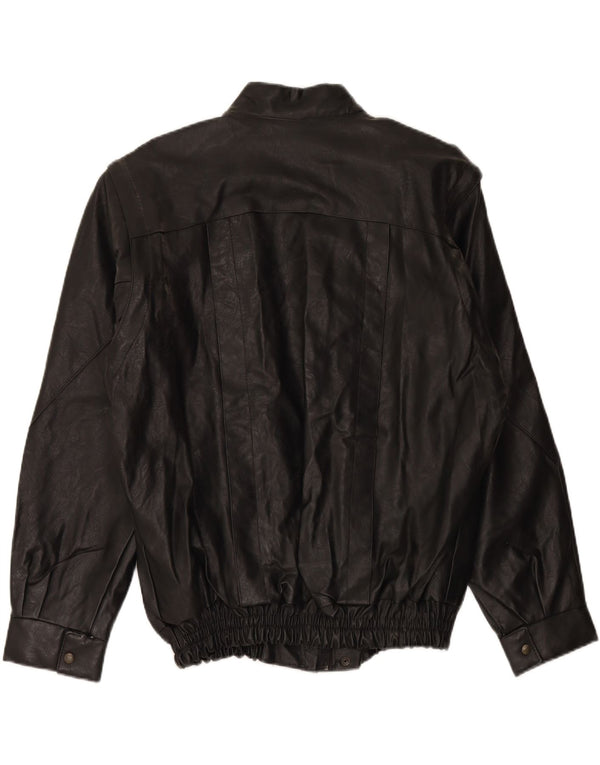 VINTAGE Ανδρικό Δερμάτινο Μπουφάν UK 42 XL Μαύρο