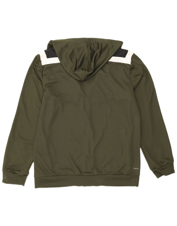 Ανδρική αθλητική φόρμα Adidas Climalite Hooded Top Jacket Large Khaki Colourblock