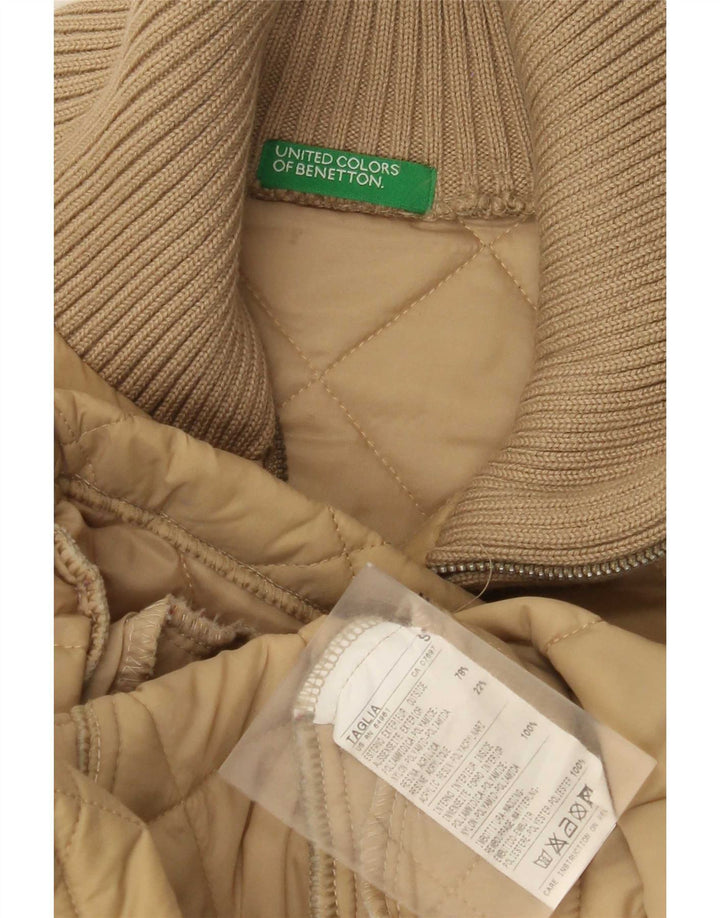 Γυναικείο καπιτονέ μπουφάν Benetton UK 10 Small Beige Polyamide