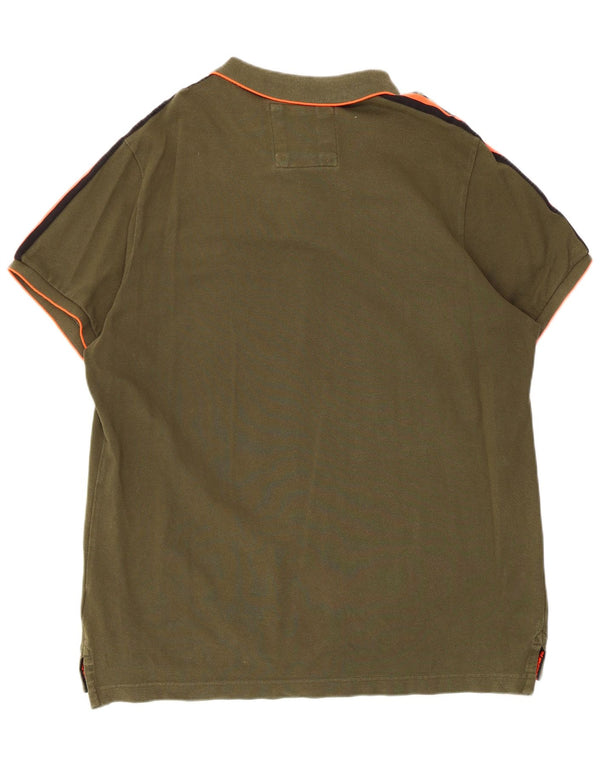 Ανδρικό γραφικό πόλο μπλουζάκι Superdry 3XL Χακί βαμβακερό