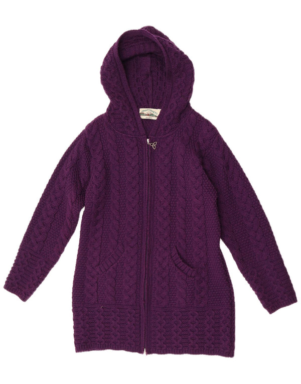 Γυναικείο πουλόβερ με κουκούλα Aran Crafts UK 10 Small Purple