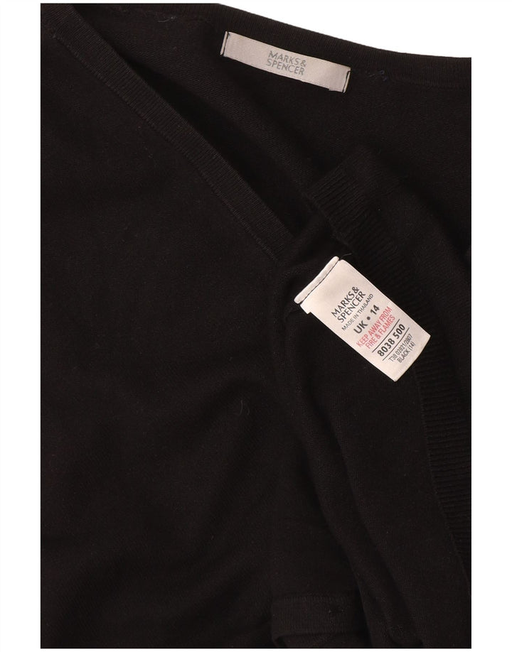 Marks & Spencer Γυναικεία Ζακέτα πουλόβερ UK 14 Μεσαία Μαύρη Βισκόζη