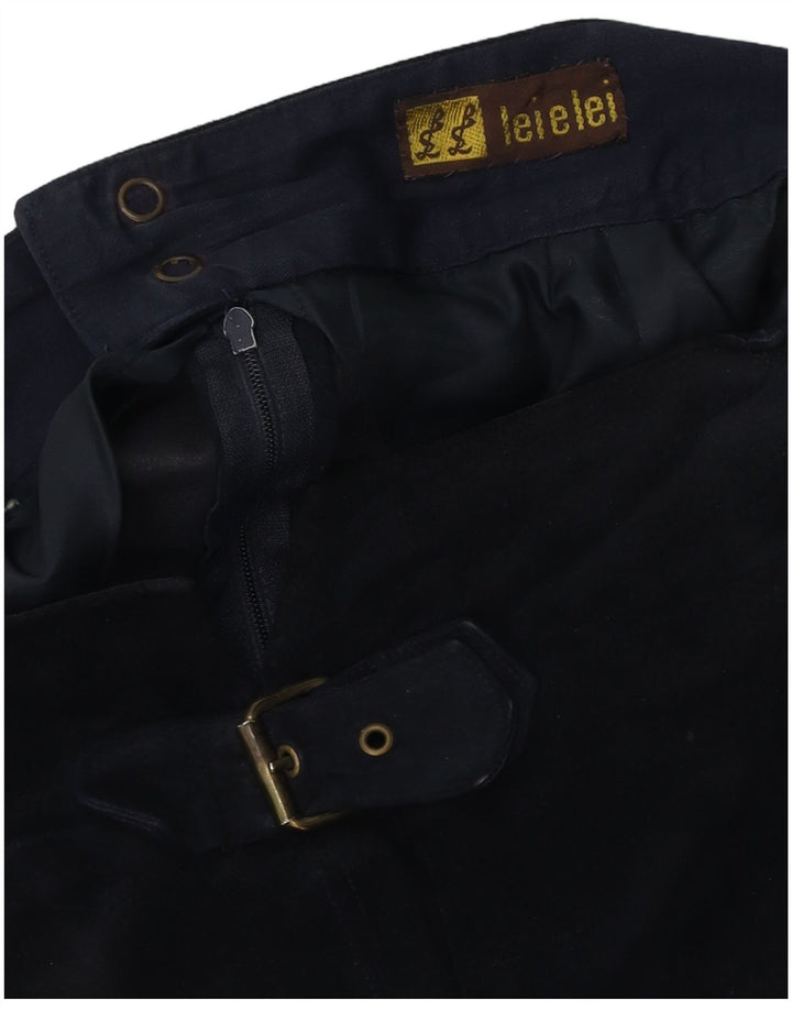Vintage Γυναικεία Suede ίσια φούστα W30 Medium Navy Blue