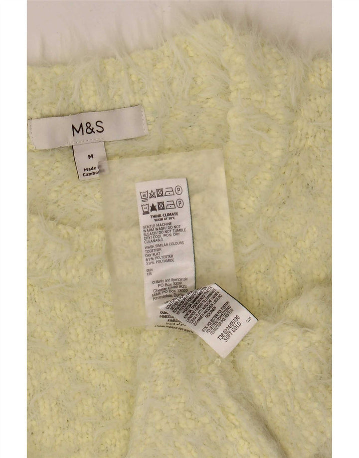Marks & Spencer Γυναικείο πουλόβερ με λαιμόκοψη UK 12 μεσαίου κίτρινου χρώματος
