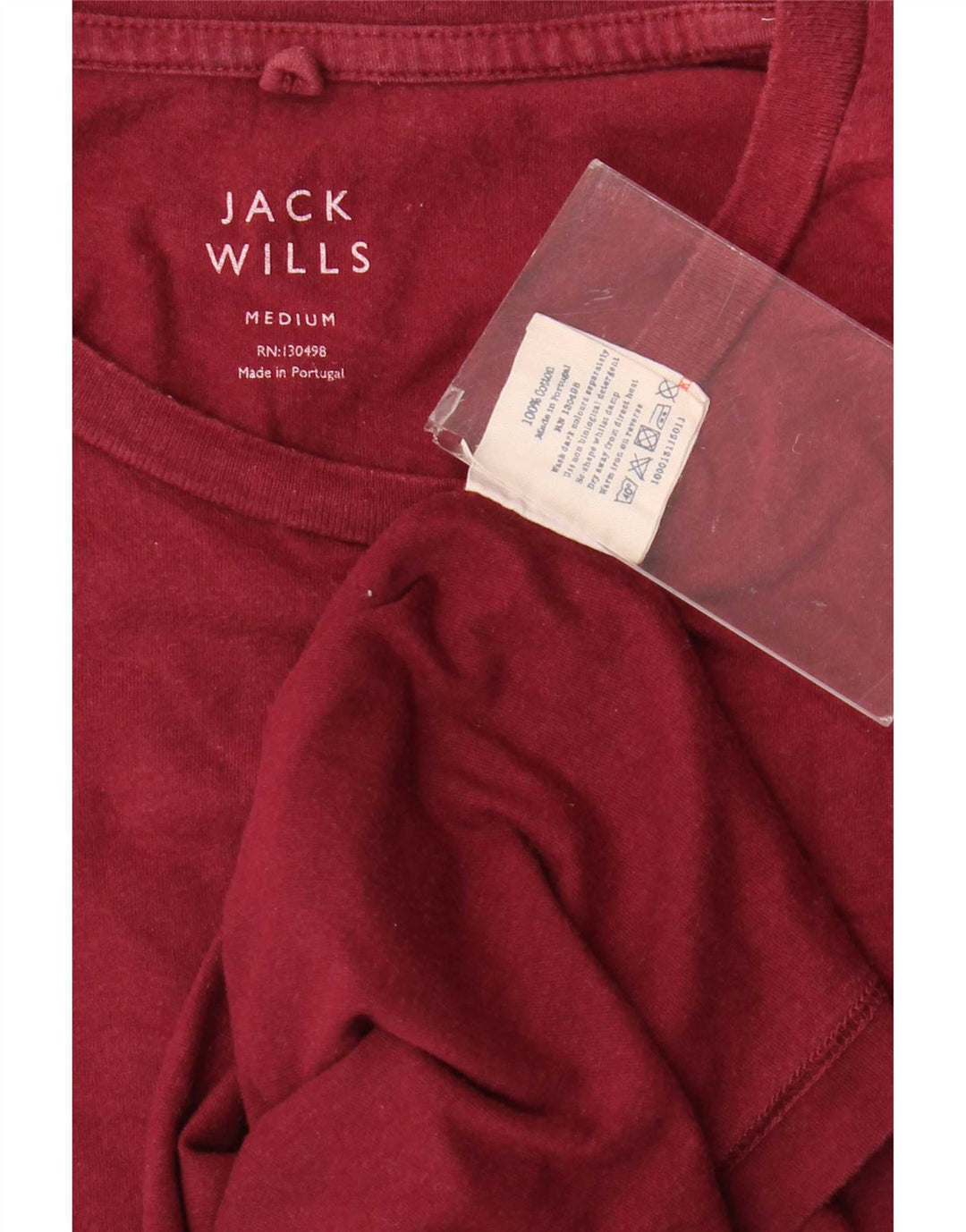 Ανδρικό μπλουζάκι Jack Wills Top από μεσαίο μπορντό βαμβάκι