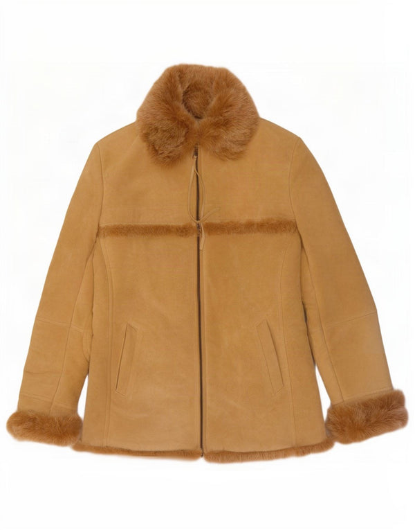 Jones New York Γυναικείο Shearling Jacket UK 10 Small Beige Leather