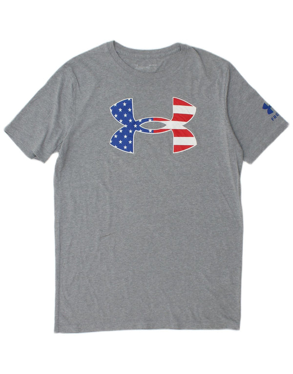 Ανδρικό γραφικό μπλουζάκι Under Armour Top Μικρό βαμβακερό σε γκρι φλύκταινες