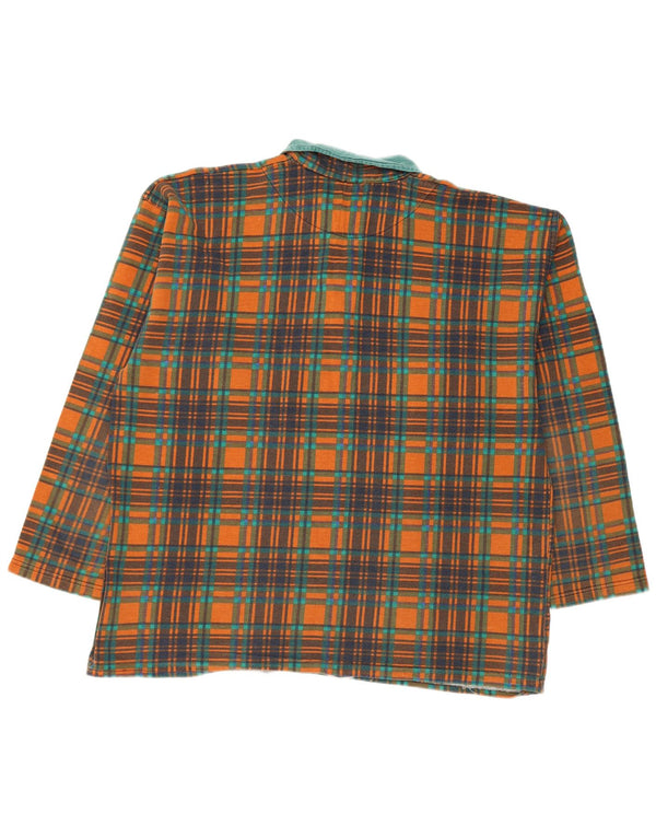 Vintage ανδρικό φούτερ πόλο με λαιμόκοψη Jumper XL Πορτοκαλί Check