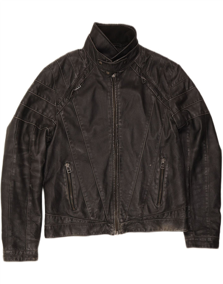 Vintage Ανδρικό Δερμάτινο Μπουφάν UK 42 XL Μαύρο Δερμάτινο