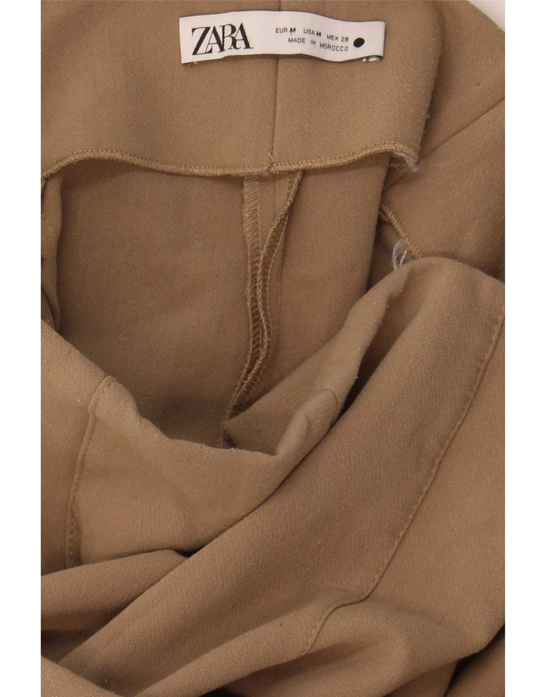Zara Γυναικείο παντελόνι με φαρδύ κομμένο πόδι Medium W29 L25 Beige