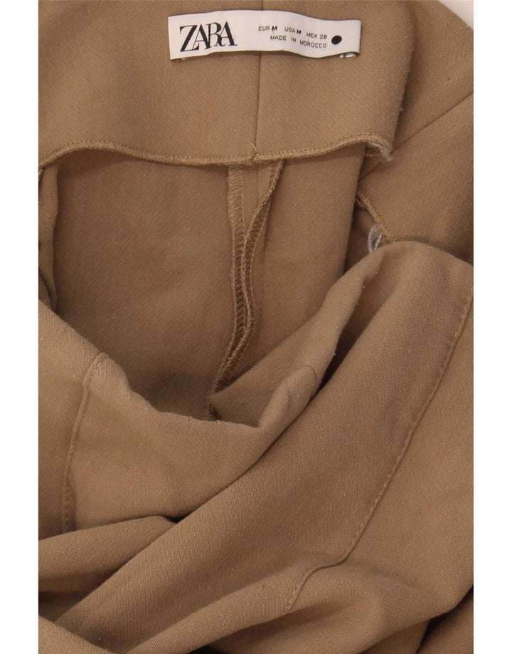 Zara Γυναικείο παντελόνι με φαρδύ κομμένο πόδι Medium W29 L25 Beige