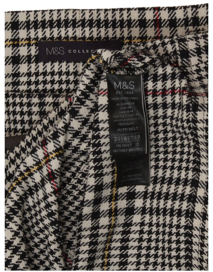 Marks & Spencer Γυναικεία Μίνι Φούστα UK 8 Small W26 Μαύρη βαμβακερή Houndstooth