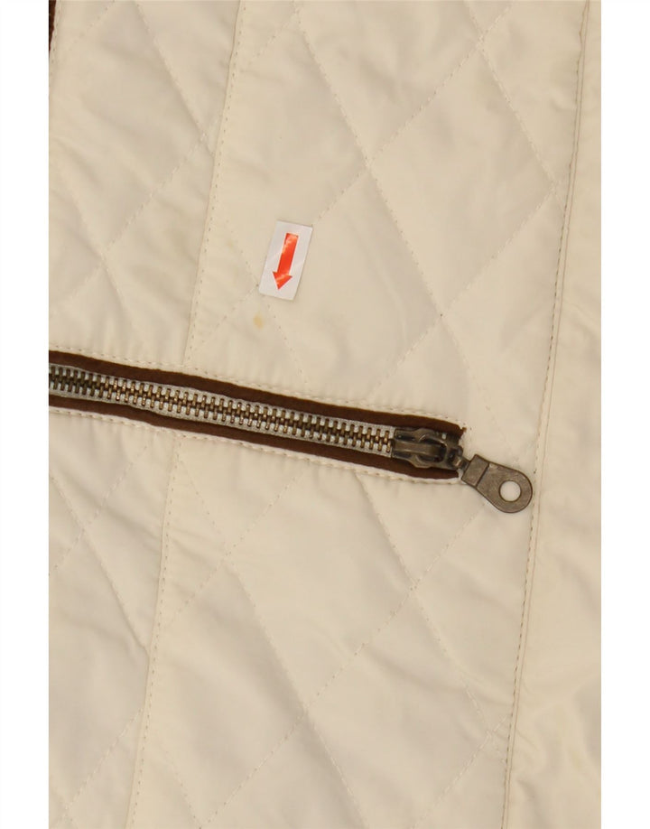 Zara Γυναικεία καπιτονέ Gilet UK 12 Medium Off White Colourblock Polyester