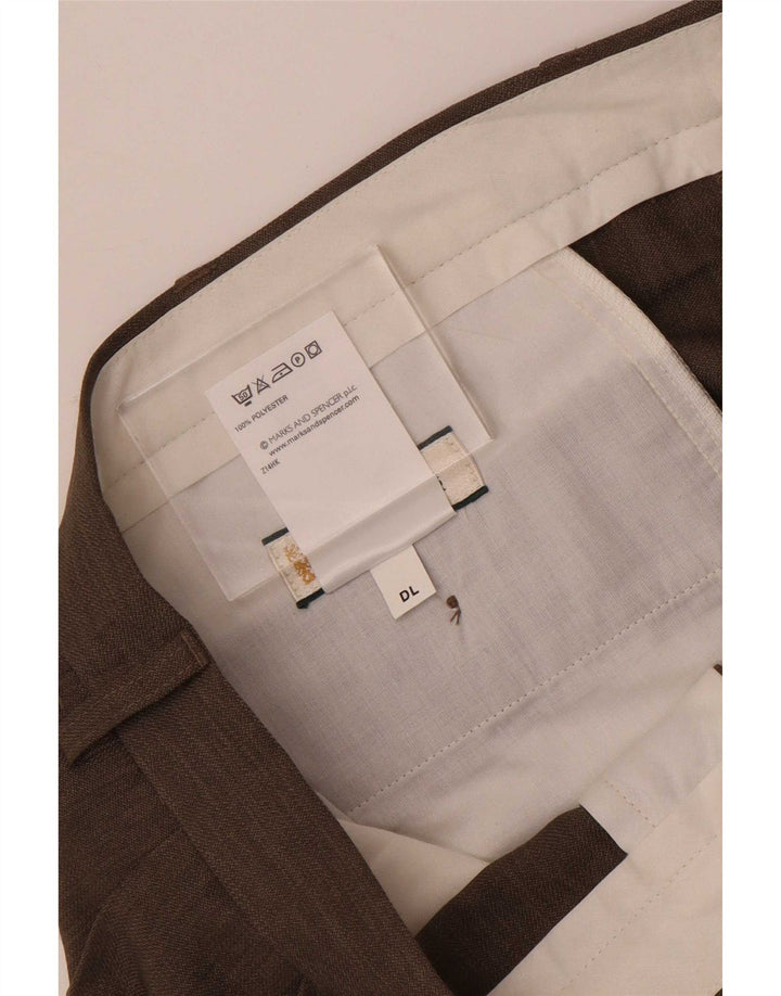 Marks & Spencer Ανδρικό παντελόνι με καρφίτσα W38 L31 Γκρι πολυεστέρας