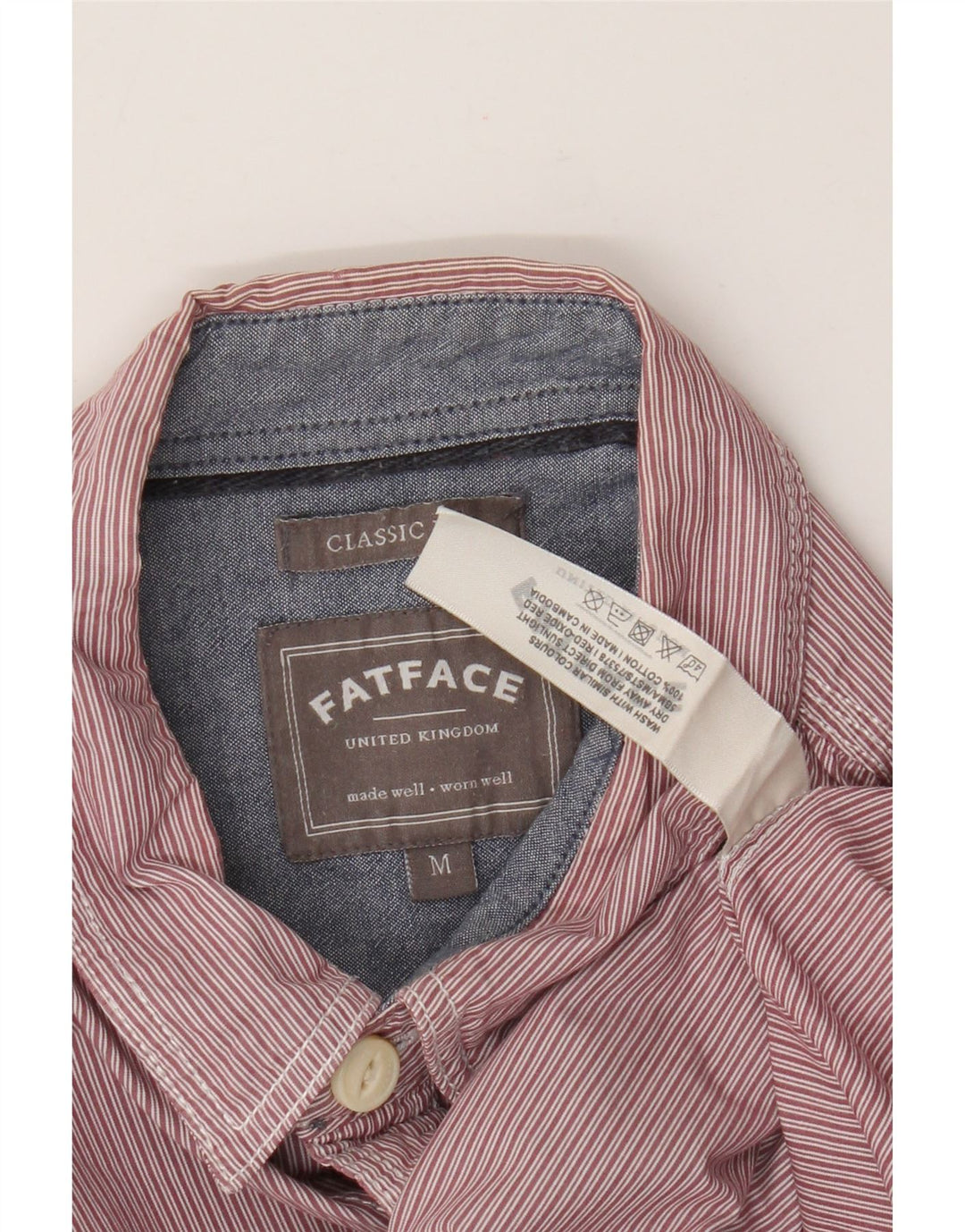 Fat Face Ανδρικό πουκάμισο Classic Fit Βαμβακερό με μεσαίο κόκκινο ρίγες