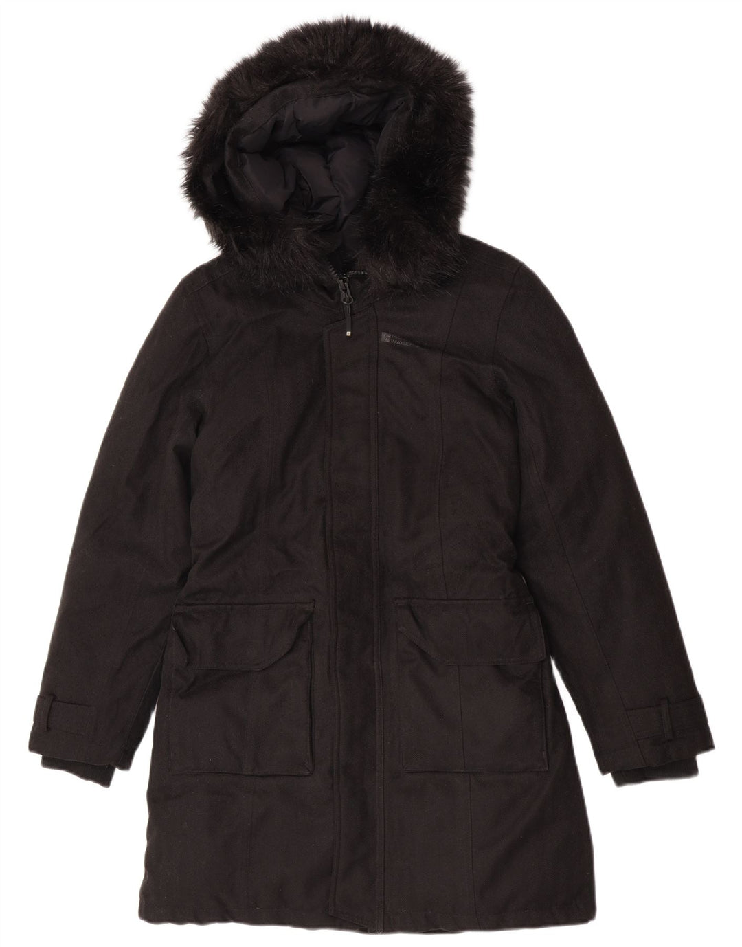 Mountain Warehouse Γυναικείο παλτό με κουκούλα UK 10 Small Black Polyester