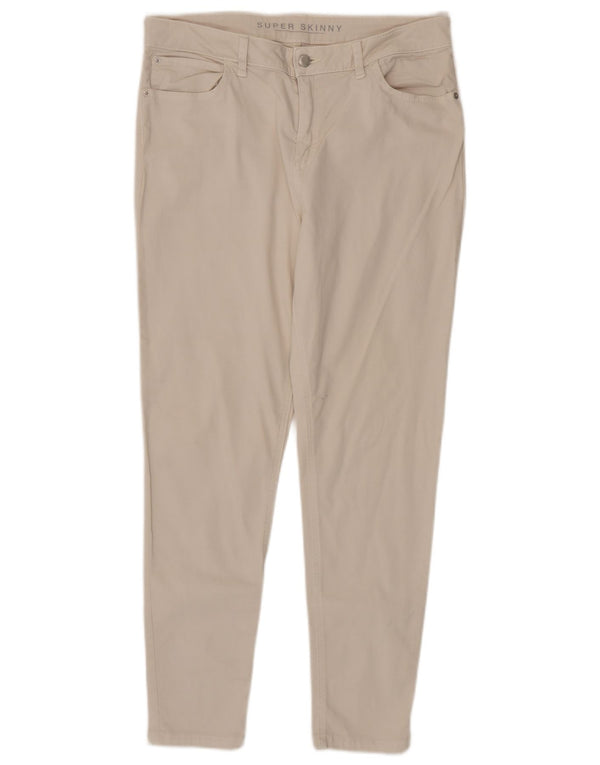 Marks & Spencer Γυναικεία Skinny Jeans UK 14 Large W34 L28 Beige Cotton