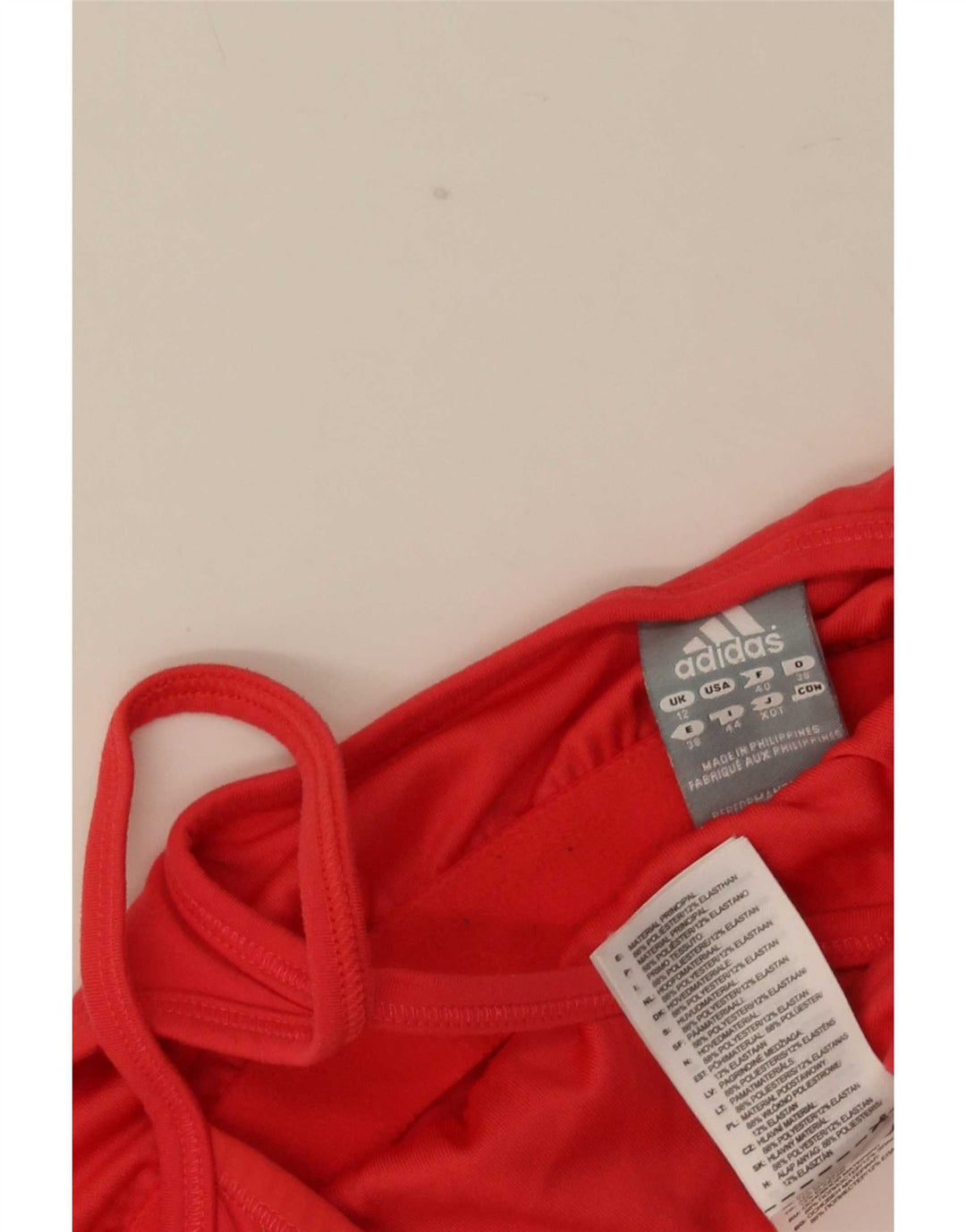 Adidas Γυναικείο γιλέκο Climalite Top UK 12 Μεσαίου κόκκινου πολυεστέρα