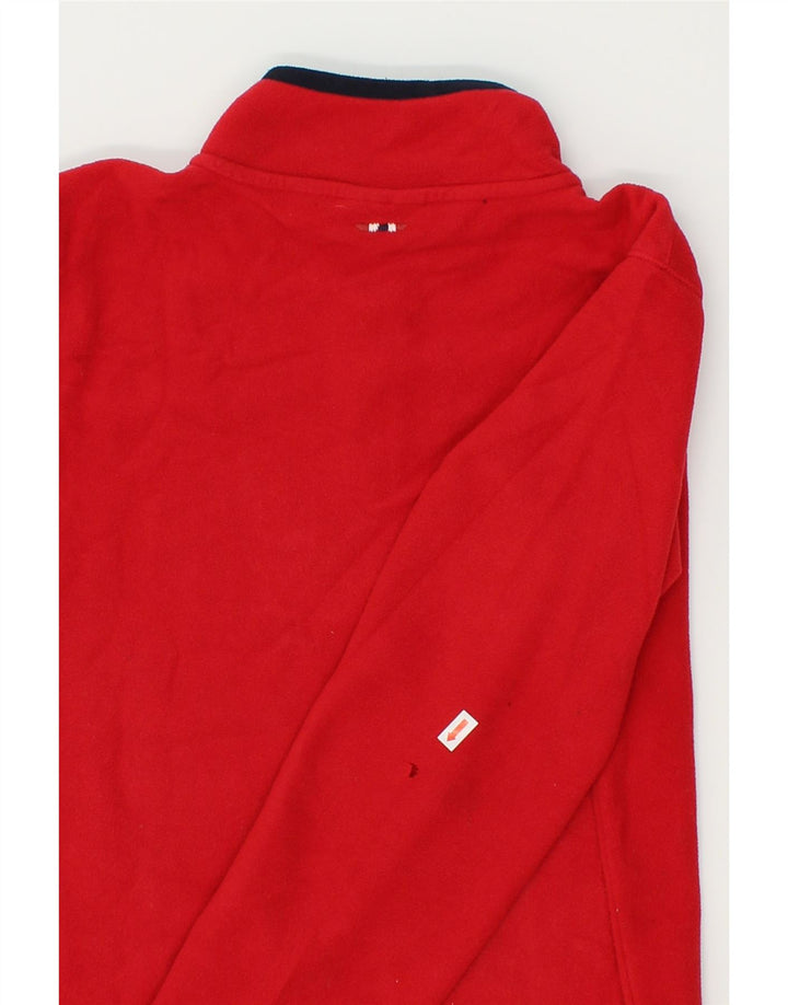 NAPAPIJRI Girls Graphic Zip Neck Fleece Jumper 13-14 Years Red Polyester | Vintage Napapijri | Thrift | Second-Hand Napapijri | Used Clothing | Messina Hembry 