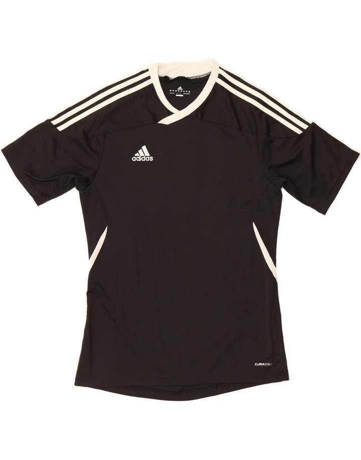ADIDAS Mens Climacool Graphic T-Shirt Top Medium Black Polyester Vintage Adidas and Second-Hand Adidas from Messina Hembry 