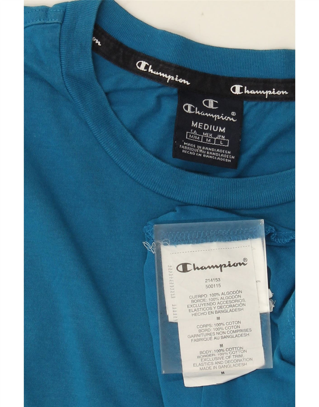 Ανδρικό T-Shirt CHAMPION Τοπ μεσαίο μπλε βαμβακερό