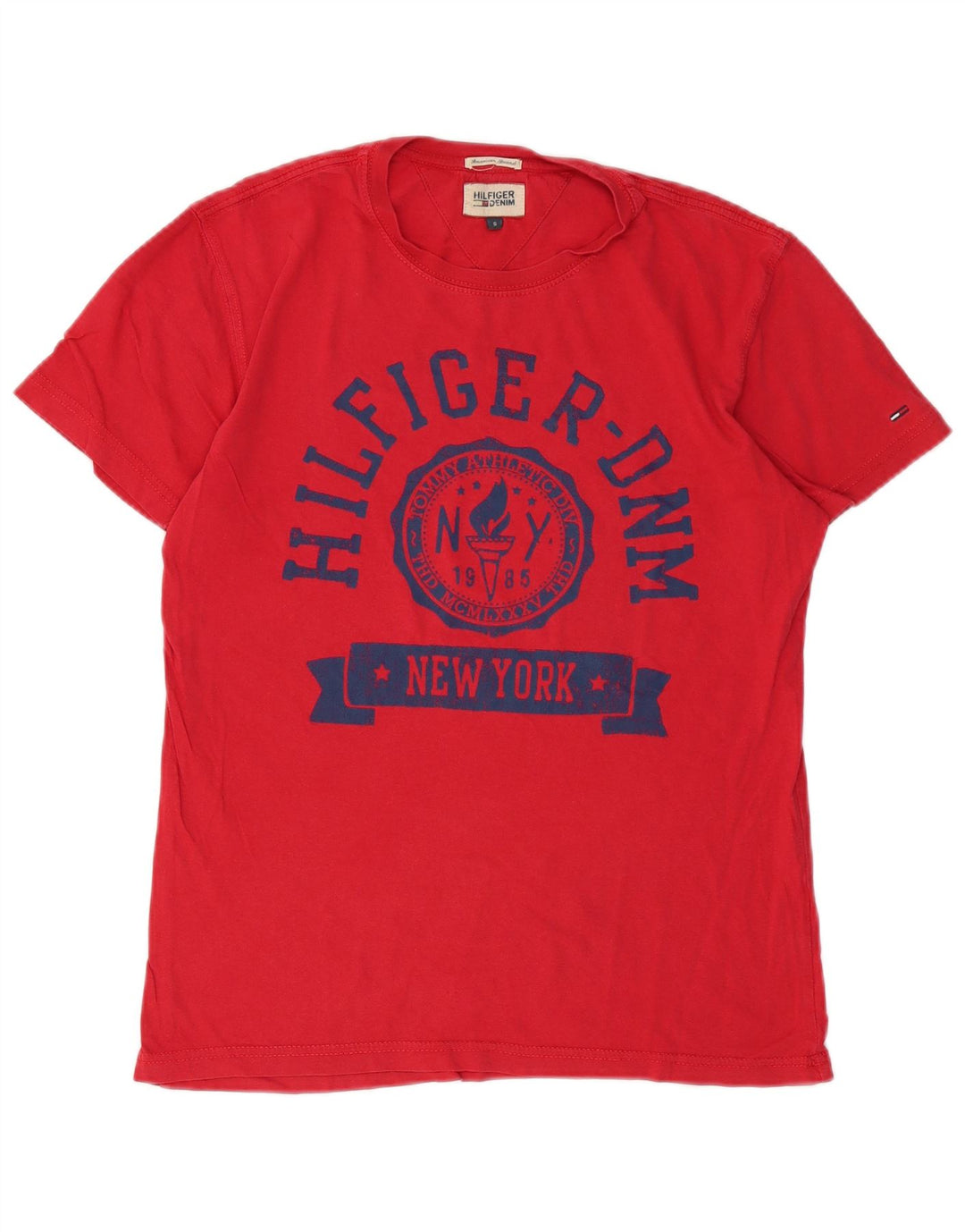 Tommy Hilfiger Ανδρικό γραφικό T-Shirt Top Μικρό κόκκινο βαμβακερό