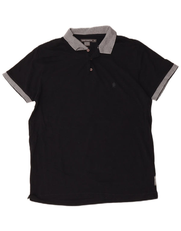 Ανδρικό πουκάμισο πόλο γαλλικής σύνδεσης XL Navy Blue βαμβακερό