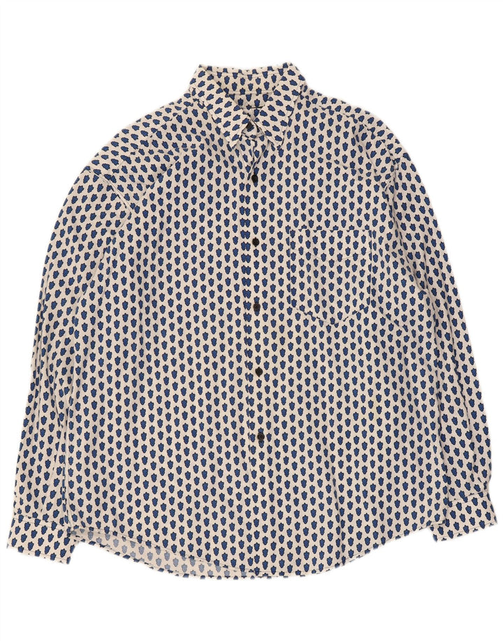 Souleiado Γυναικείο Abstract Pattern Πουκάμισο μεγάλου μεγέθους US 4 Small White