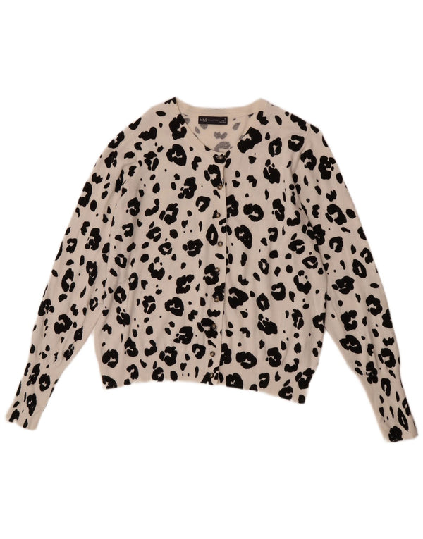 Marks & Spencer Γυναικεία ζακέτα πουλόβερ UK 16 Large White Animal Print