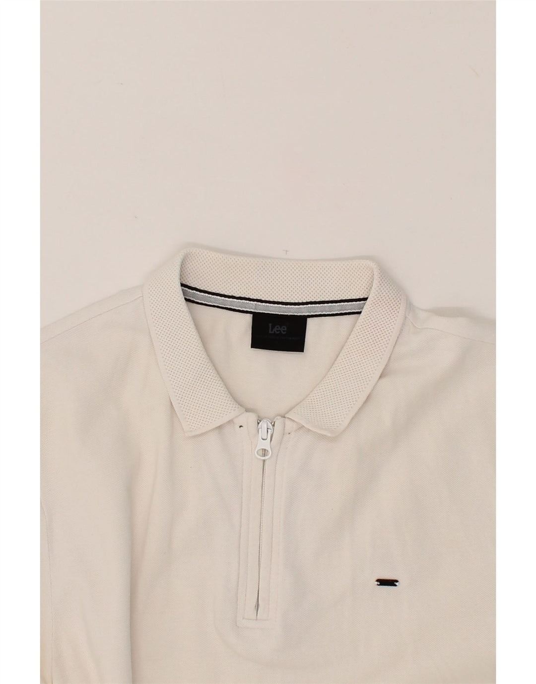 LEE Womens Polo Shirt UK 16 Large White Cotton Vintage Lee and Second-Hand Lee from Messina Hembry 