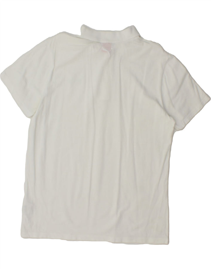 PUMA Mens Polo Shirt Large White Cotton Vintage Puma and Second-Hand Puma from Messina Hembry 