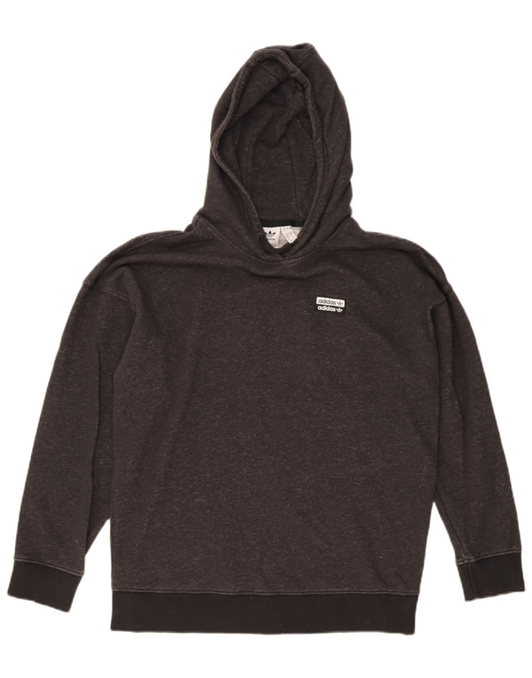 Adidas Γυναικεία Loose Fit Hoodie Jumper UK 8 Small Black Flecked Cotton