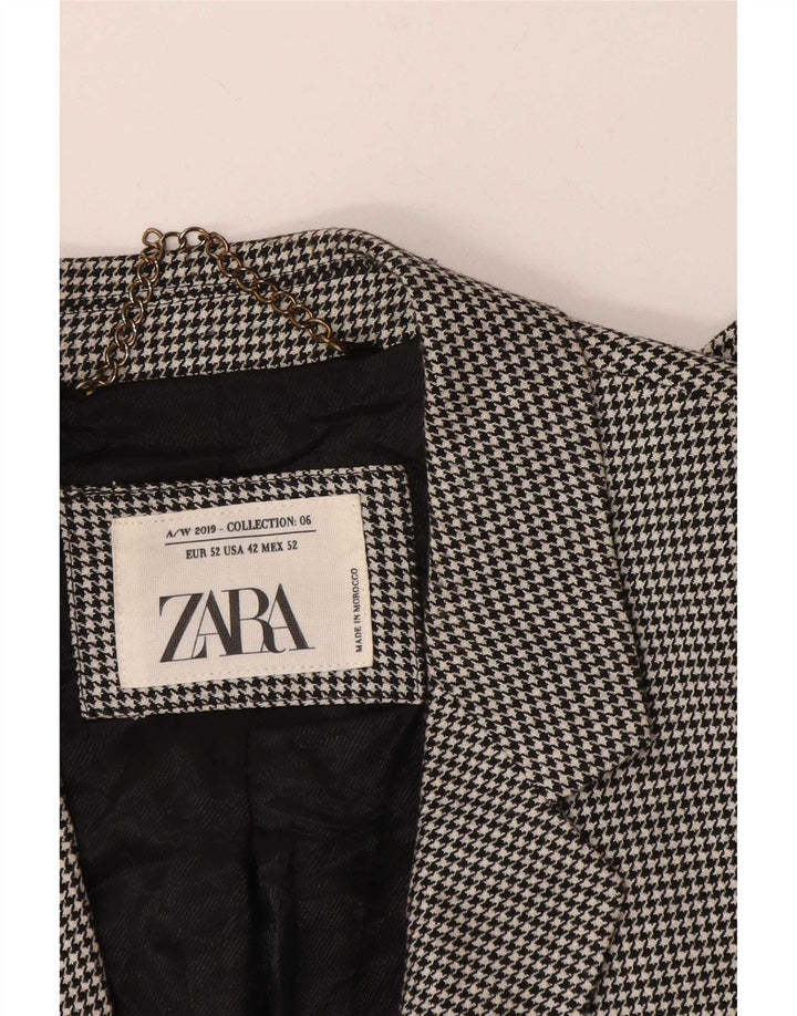 Zara Ανδρικό σακάκι σακάκι με 2 κουμπιά EU 52 Large Black Houndstooth