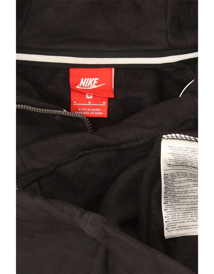 Ανδρικό πουλόβερ Nike με φερμουάρ, μεσαίο μαύρο βαμβακερό