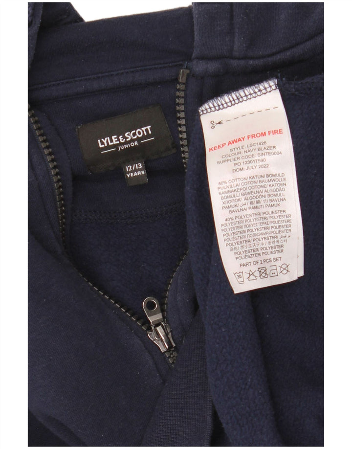 LYLE & SCOTT Boys με φερμουάρ με κουκούλα 12-13 ετών, μπλε βαμβακερό
