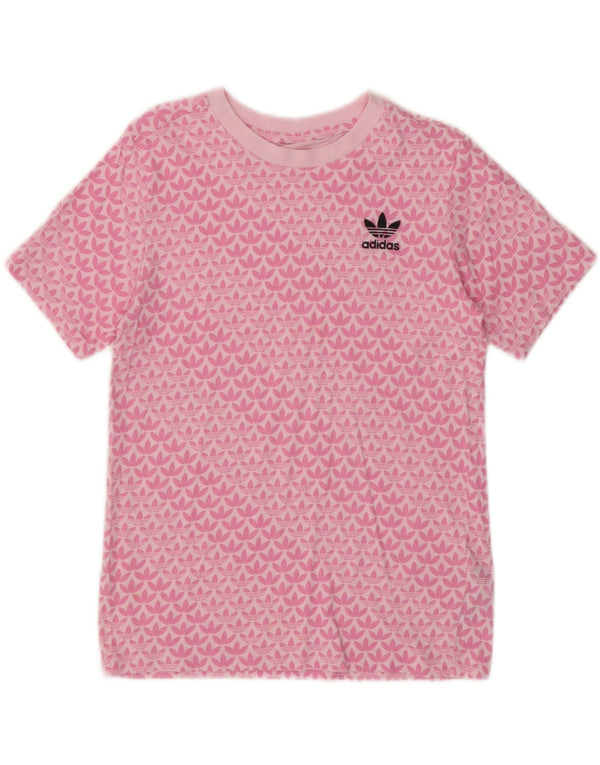 Γυναικείο γραφικό T-Shirt Adidas Top UK 10 Small Pink Βαμβακερό
