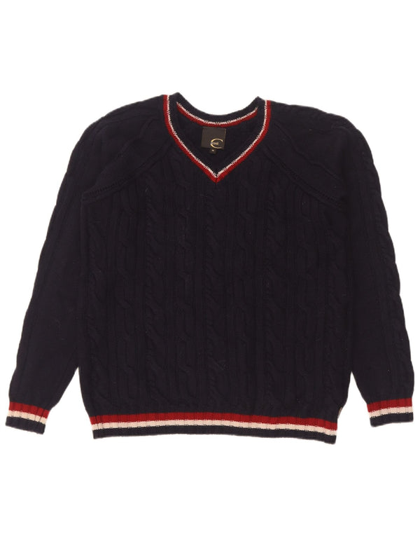 Just Cavalli Γυναικείο πουλόβερ με V λαιμόκοψη UK 14 Medium Navy Blue
