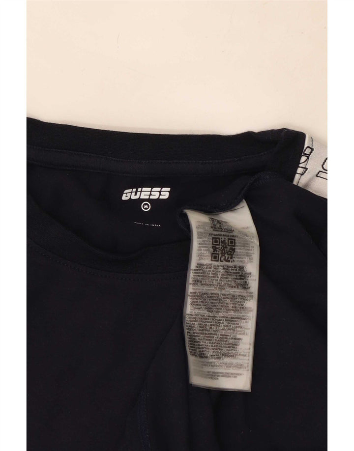 Ανδρικό γραφικό μπλουζάκι Guess Top από μεσαίο μπλε ναυτικό χρώμα, βαμβακερό